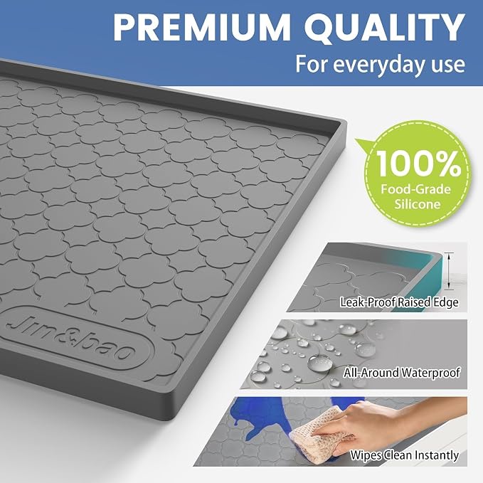 Jin&Bao Waterproof Under Sink Mat 28" x 22", Thick Silicone Mat Cabinet - Image 2