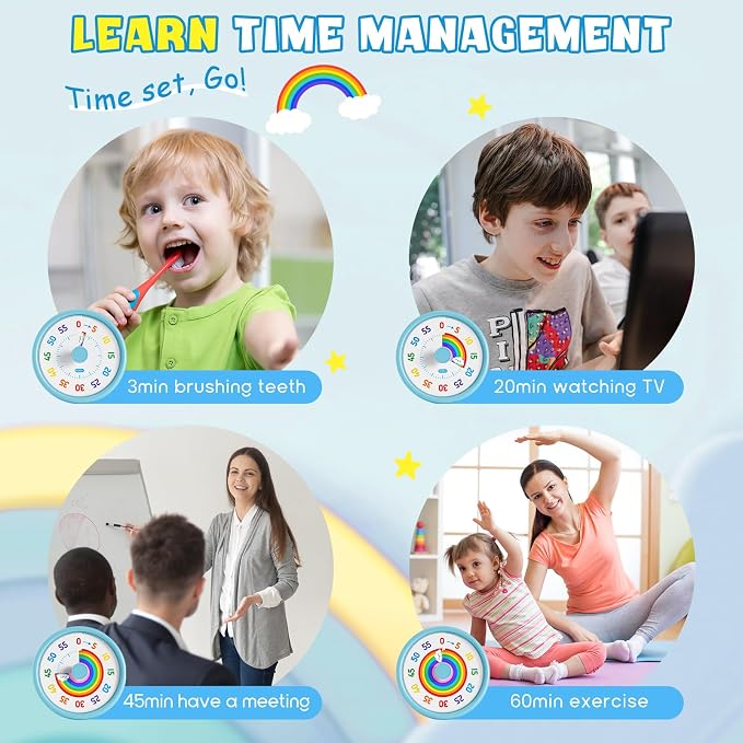 HIPPIH Visual Timer for Kids, 60 Minute Countdown Timers for Classroom Kitchen - Image 7