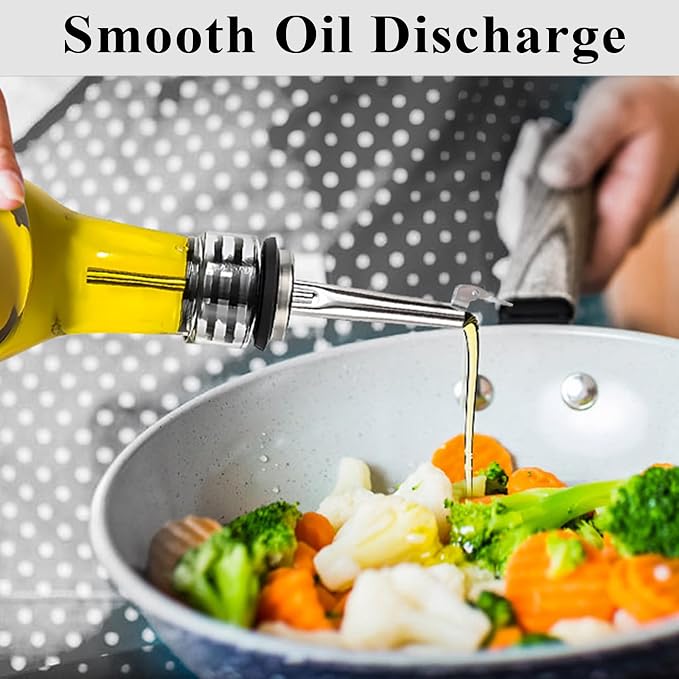 4 Pack Oil Pourerswith Flip Top, Olive Oil Dispenser Spout, Oil Spout Liquor - Image 2