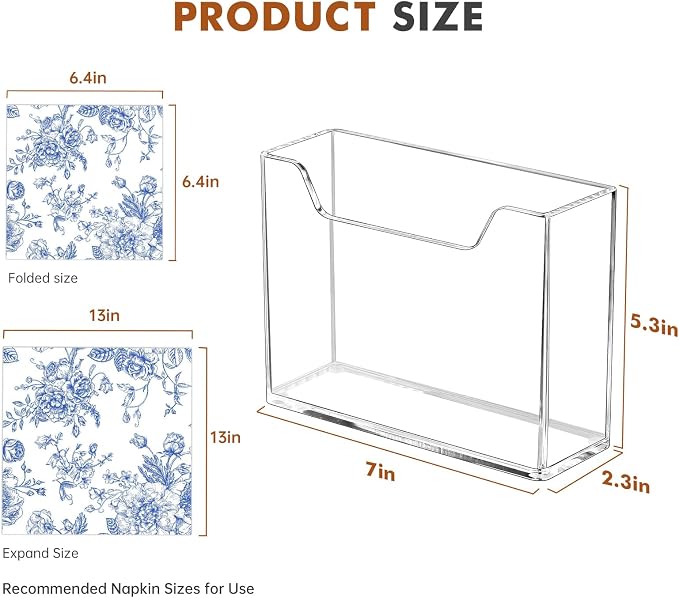 Kordory Acrylic Napkin Holder for Table, Modern Square Paper Napkin Holders for - Image 2