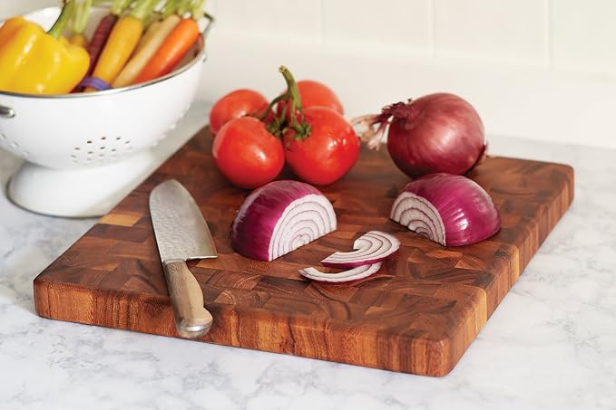 Ironwood Gourmet 28218 Square Charleston End Grain Chef's Board, Acacia Wood - Image 2
