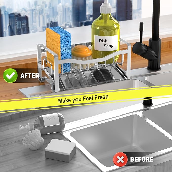 Maifan Stainless Steel Kitchen Sink Caddy Organizer - Image 6