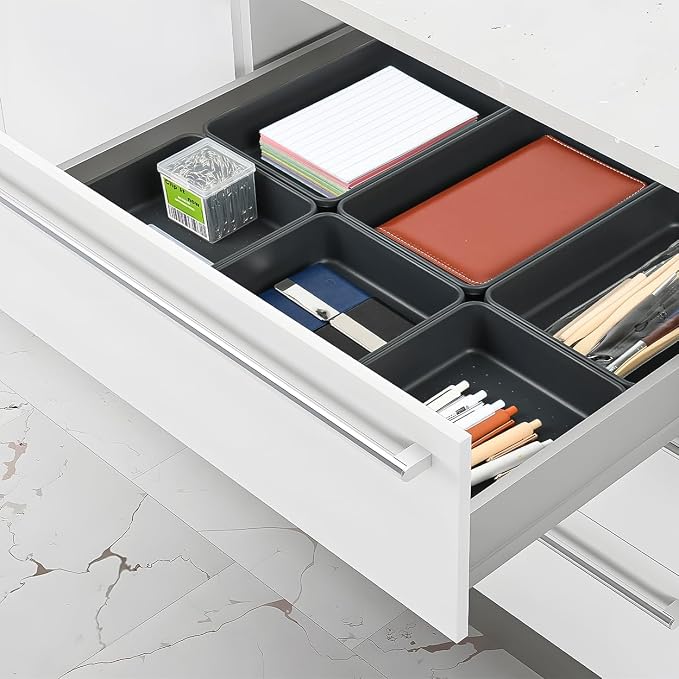 Kutesna 6 PCS Large Plastic Drawer Organizer, Versatile Plastic Storage Bins - Image 5