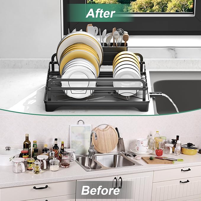 Dish Drying Rack for Kitchen Counter, Large Dish Drying Rack - Image 7