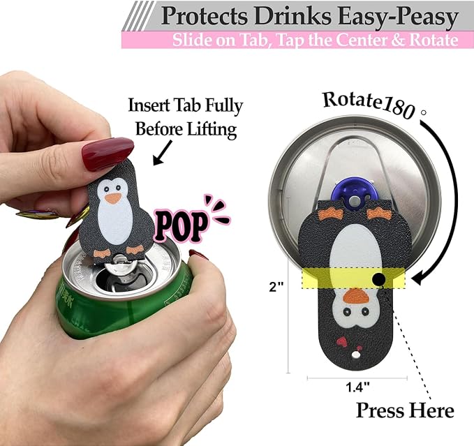 Soda Can Tab Opener Mini Soda Can Cover Easy Tab Opener and Drink Protector - Image 2