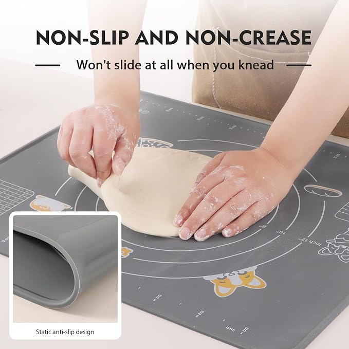 Ourokhome Silicone Baking Mat Sheet and Pastry Dough Cutter, 0.5 Inch Thick - Image 4