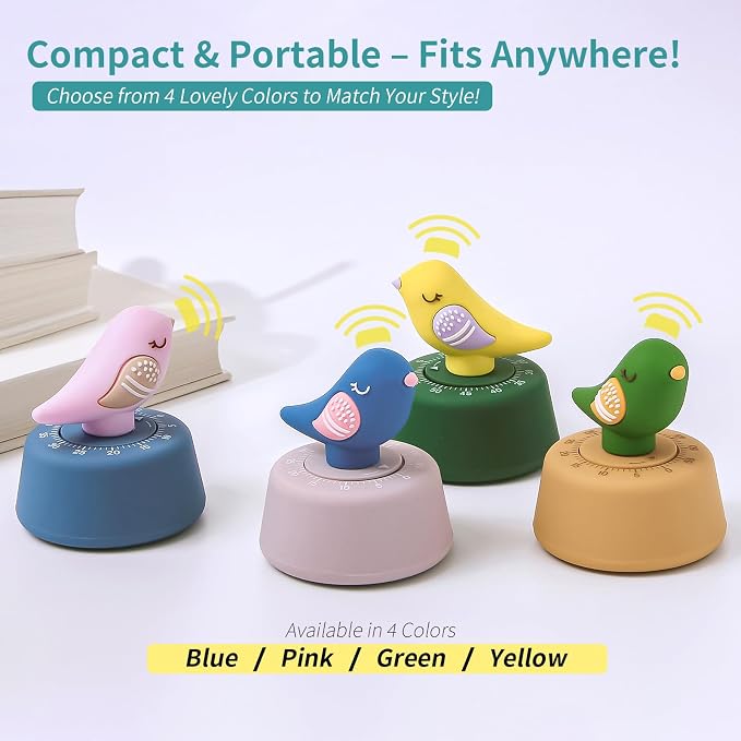 Mechanical Kitchen Timer, Cute Wind Up 60-Minute Manual Countdown - Image 5