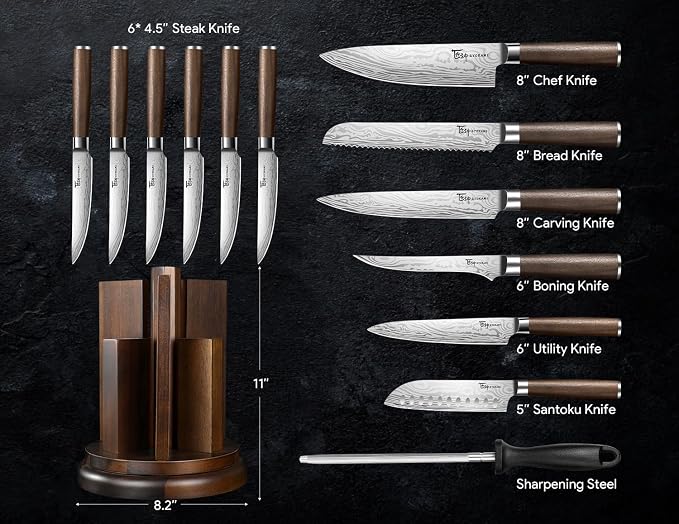 SYOKAMI 2026 Upgrade Knife Set 14 Piece Japanese Style Kitchen Knife Set - Image 6