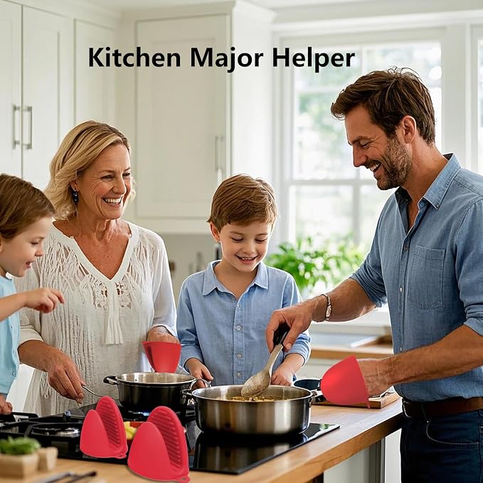 Silicone Oven Mitts Heat Resistant Pot Holder Set - Image 2