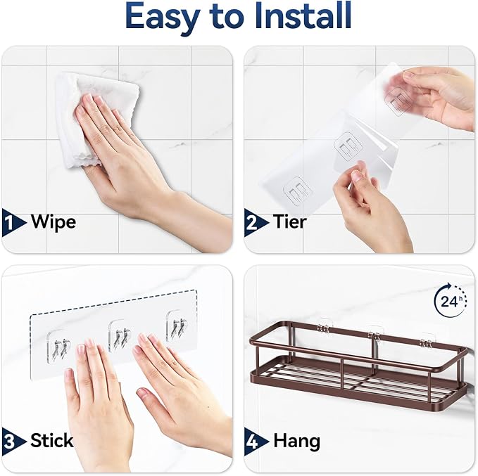 YASONIC Shower Caddy 3 Pack Rustproof Shower Organizer, Large Capacity Shower - Image 8