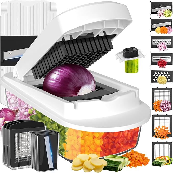 8 Blade All-in-1 Vegetable Chopper Mandoline Slicer by ukeetap