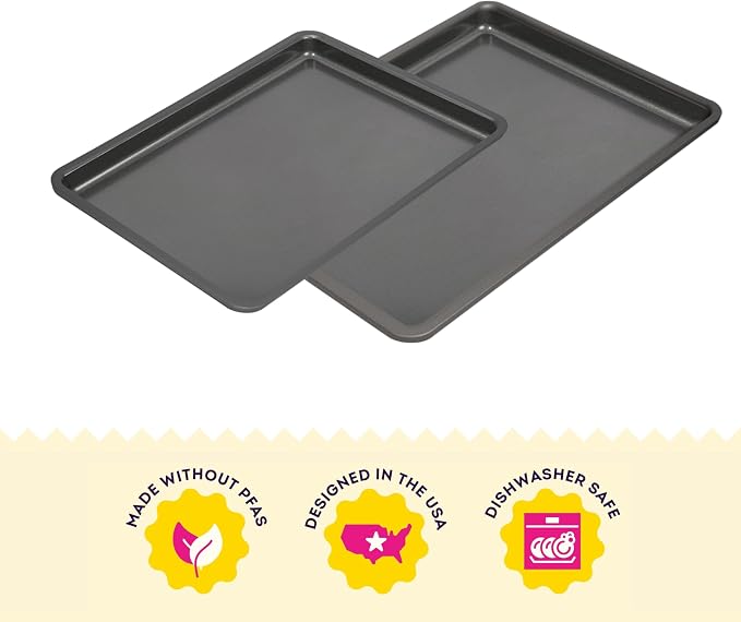 Wilton Silver 2- Piece Non-Stick Baking Sheet Set, Cold-Rolled Steel Bakeware - Image 4