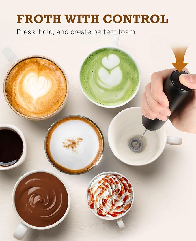 SIMPLETASTE Milk Frother Handheld Electric Foam Maker, Drink Mixer - Image 5