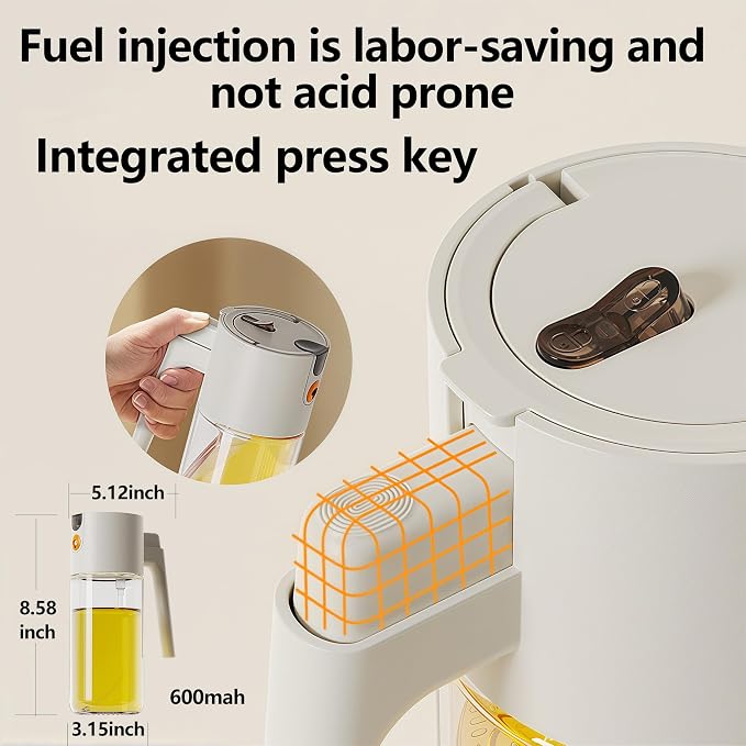 20.3oz/600ml Glass Material 2 in 1 Olive Oil Sprayer - Image 4