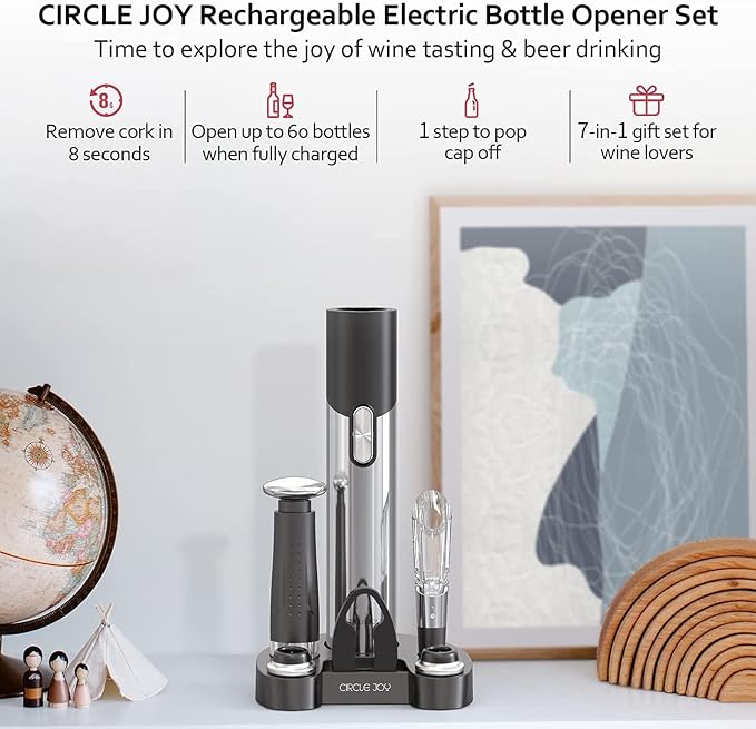 CIRCLE JOY Electric Wine Opener Set Automatic Wine Opener Kit - Image 2