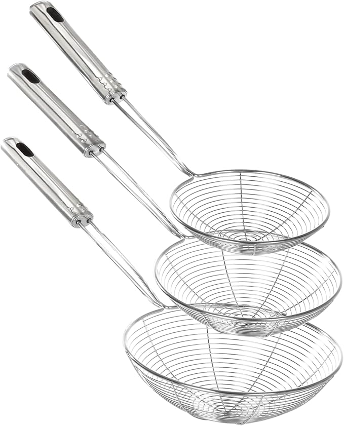 Enhanced Version Stainless Steel Spider Strainer Skimmer Ladle, Pasta Strainer by Fancymay