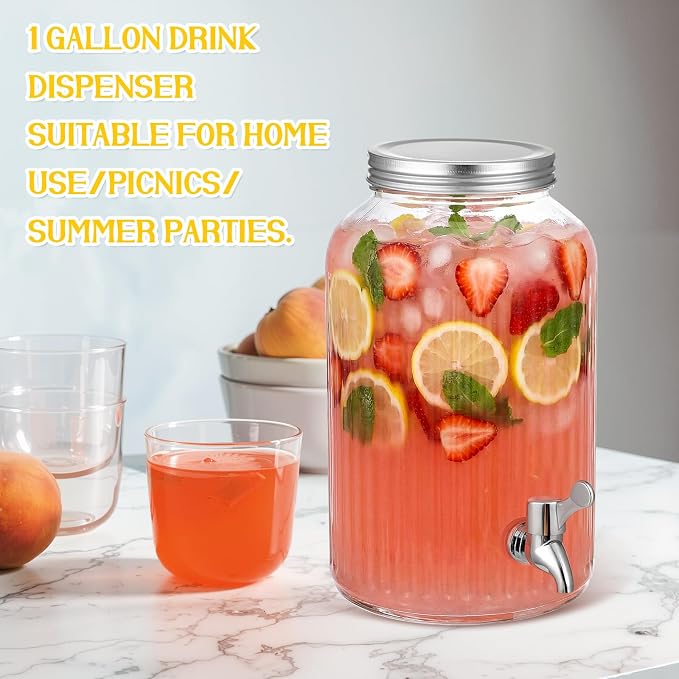 SiliFine 2 Pieces 1 Gallon Plastic Beverage Dispenser - Image 5