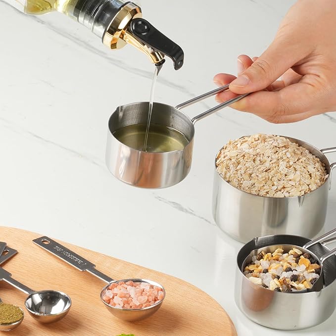 10-Piece Stainless Steel Measuring Cups and Spoons Set - Image 7
