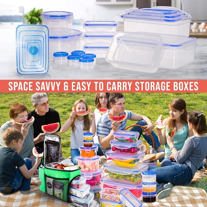 RockBerry 32 Pcs Large Plastic Food storage containers-85 oz to Sauces Box - Image 6