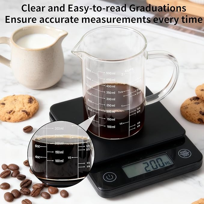 77L 3 Pack Glass Measuring Cup Set, High Borosilicate Liquid Glass Measure Cup - Image 4