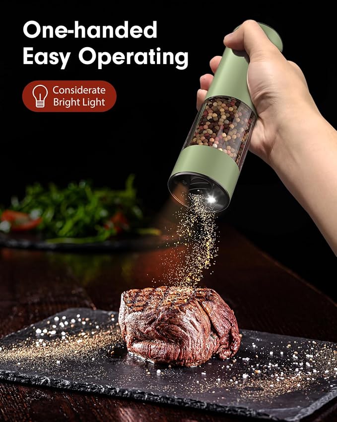 TOMEEM Upgraded Larger Capacity Electric Salt and Pepper Grinder Set - Image 2