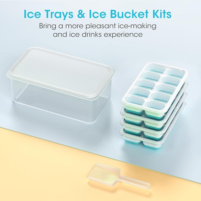 DOQAUS Ice Cube Tray with Lid and Bin - Image 8