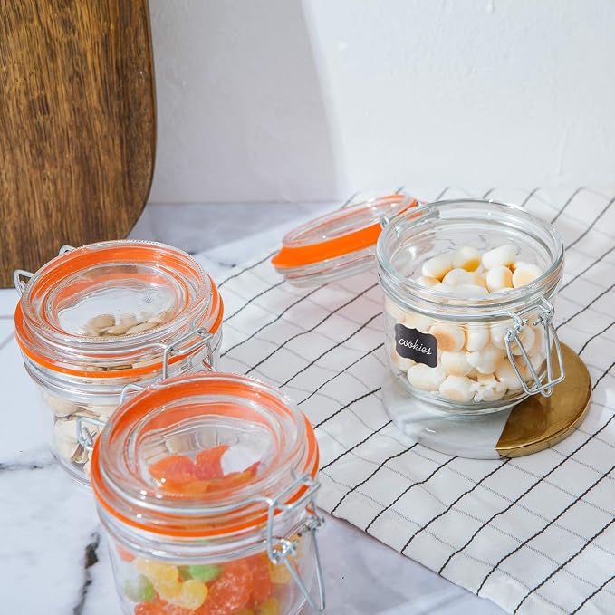 Encheng Glass Jars With Airtight Lids, 6 oz Mason Jars, Glass Jar With Leak - Image 4