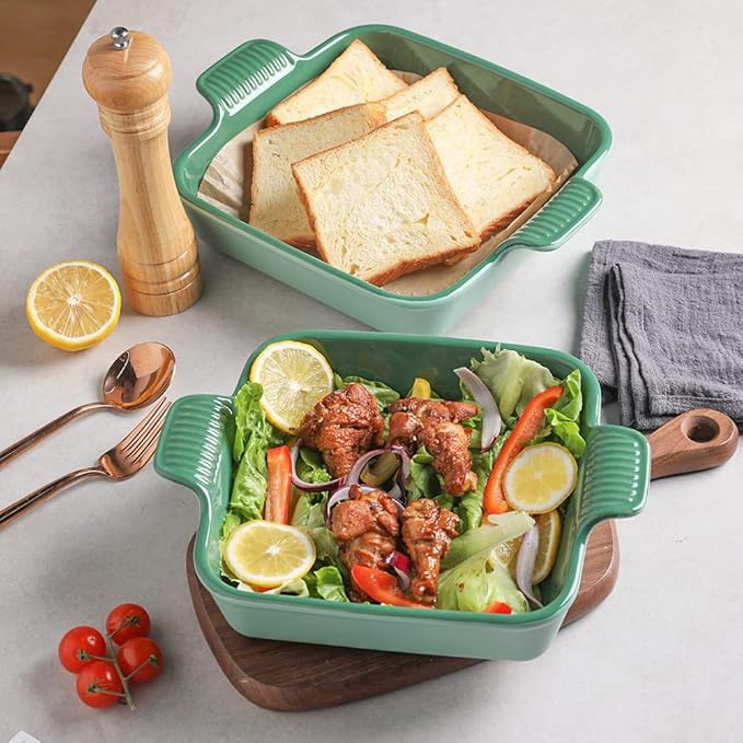 Sweejar Ceramic Baking Dish, 8 x 8 Cake Baking Pan - Image 3