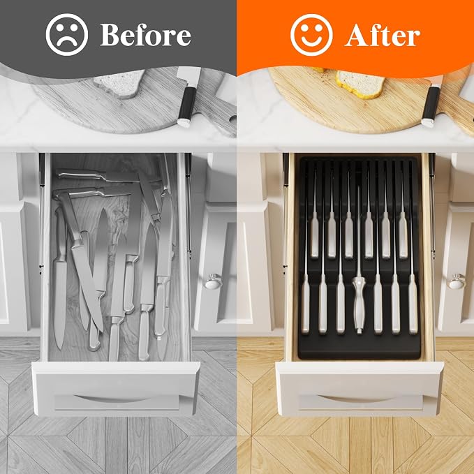 Lifewit Magnetic Drawer Knife Organizers Insert, Kitchen Plastic In Drawer - Image 9