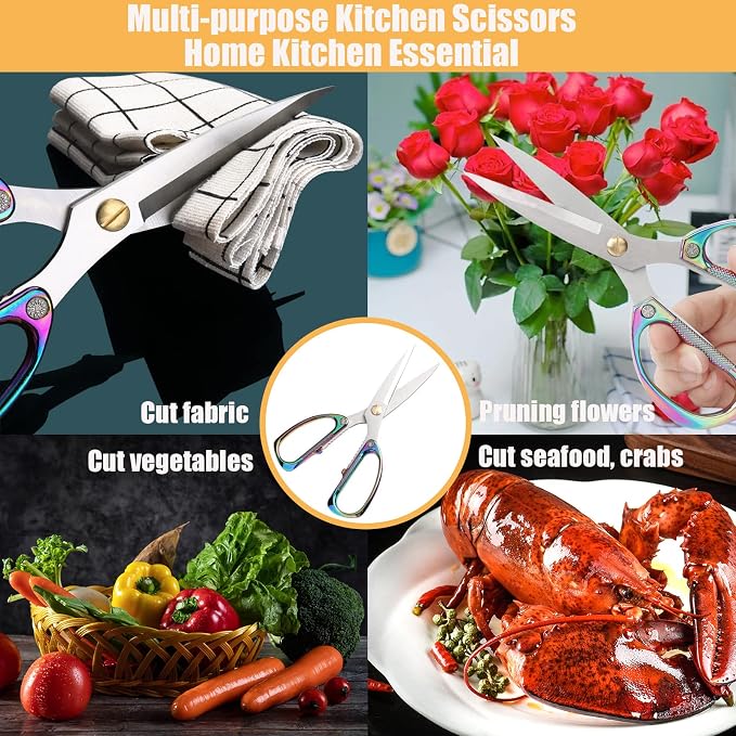 2-Piece Kitchen Shears Set, Heavy Duty Professional Poultry Meat Scissors - Image 5