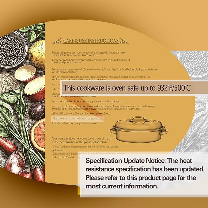 Oval Roasting Pan with Lid and Rack 18" Large Roaster Pan Set Comes With Lron - Image 9