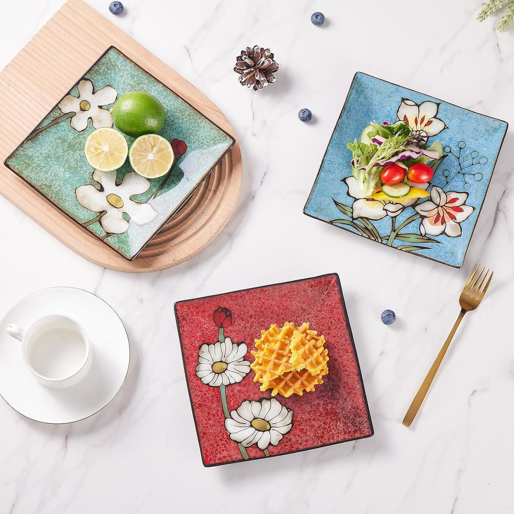 Porcelain Square Dessert Salad Pasta Plates 11 inches ceramic plates