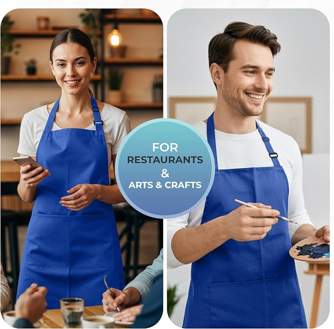 Utopia Kitchen 4 Pack Bib Apron Adjustable - Image 6