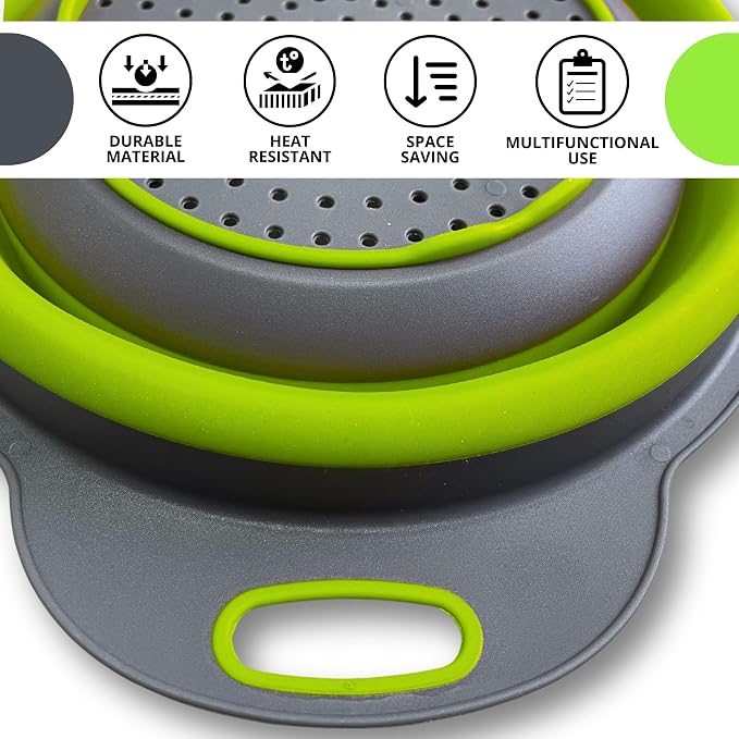 Green Kitchen Strainer Colander Set - Image 3