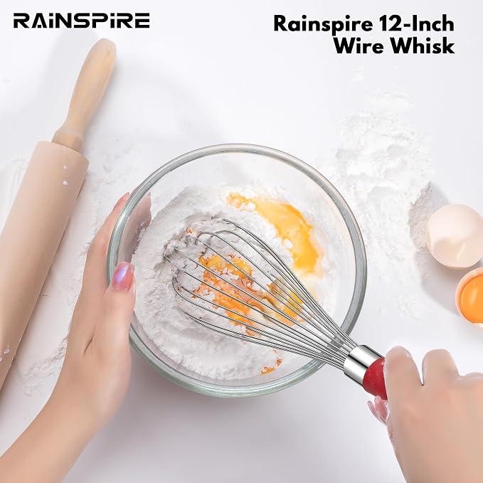 Rainspire 12-Inch Wire Whisk Stainless Steel, Balloon Whisks - Image 6