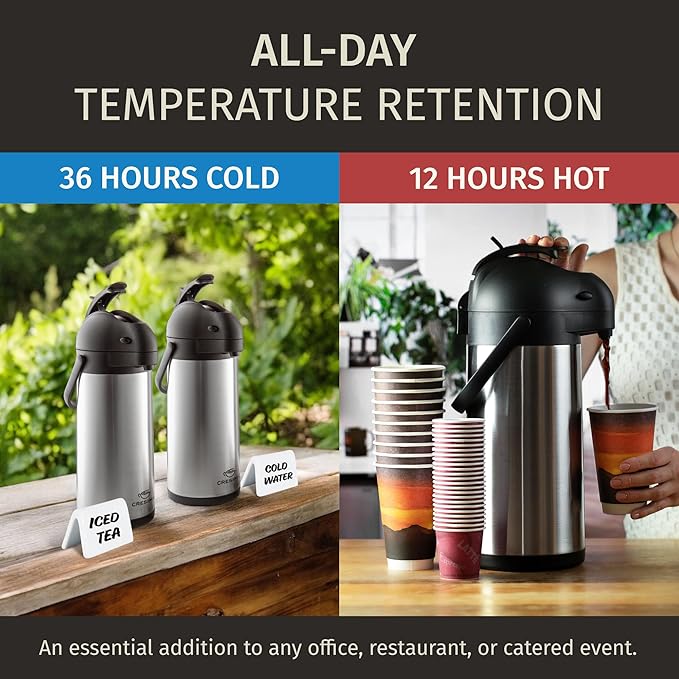 Coffee Carafe Airpot & Cleaning Brush - 101oz / 3L Airpot 12 Hours Hot Water - Image 2