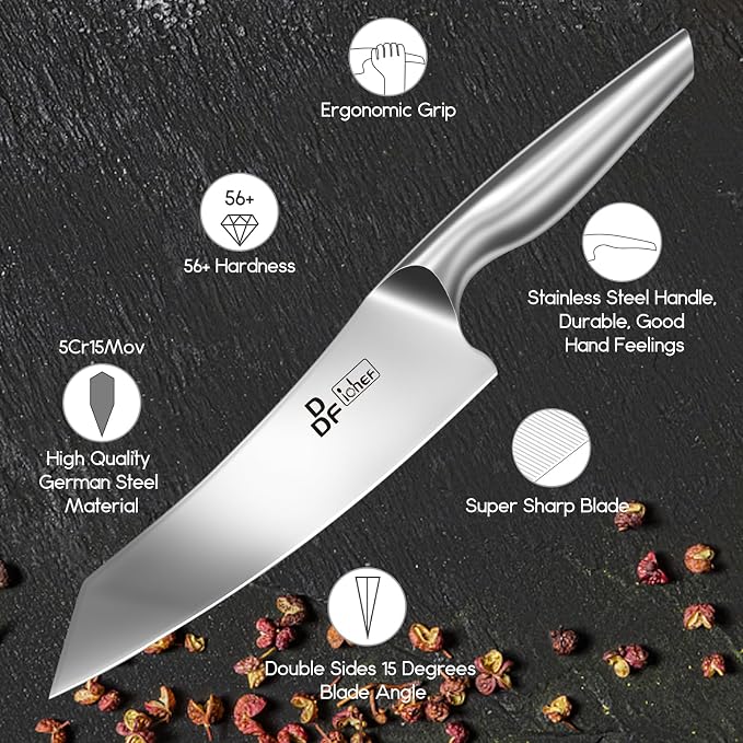 DDF iohEF Knife Set with Knife Strip, 8 Piece Professional Kitchen Knife Set - Image 4