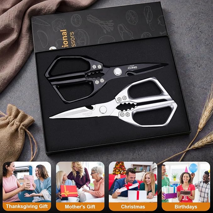 Kitchen Shears 2-Pack Heavy Duty All Purpose Stainless Steel Kitchen Shear Meat - Image 2