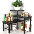 Counter Organizer Shelf, 3 Tier Moveable Black Corner Shelf Organizer