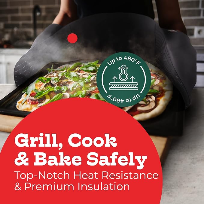 Grey Double Oven Mitt Kitchen Protection - Image 2