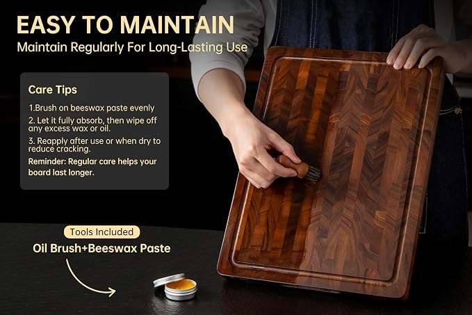 THETCHRY Walnut Cutting Boards for Kitchen, End Grain Wooden Cutting Board - Image 8