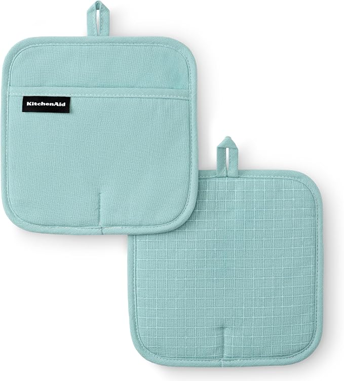 KITCHENAID Gourmet Series Gridlines Pot Holders 2-Pack Set, Heat Resistant up by KitchenAid