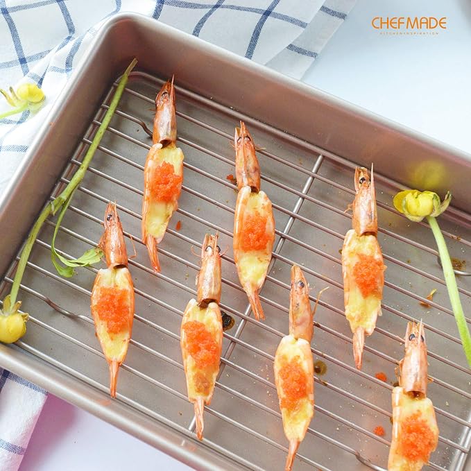 CHEFMADE Roasting Pan with Rack, 13-Inch Non-Stick Rectangular Deep Dish - Image 5