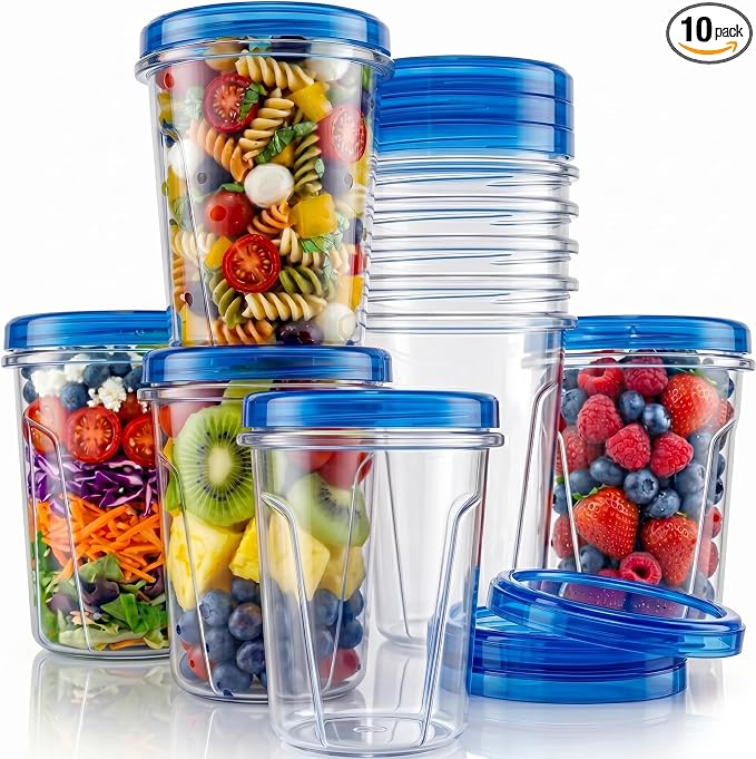 Tafura 10 Pack 32 Oz Freezer Storage Containers Leak-Proof by Tafura