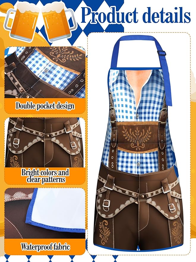 Geetery 4 Pcs Chicken Aprons for Women Rooster Print Apron Waterproof - Image 5