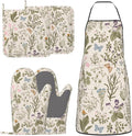 Vintage Wildflower Herbs Floral Rustic Butterfly Oven Mitts Pot Holders Cooking by Unknown
