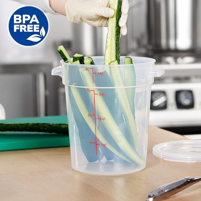 CURTA 4 Quart Translucent Round Food Storage Container - Image 3