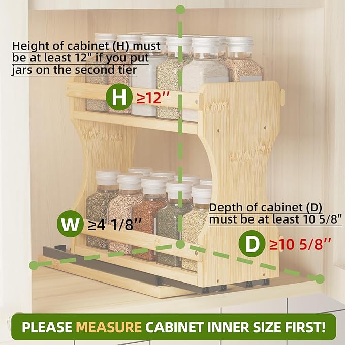 BAMEOS Pull Out Spice Rack Organizer - Image 5