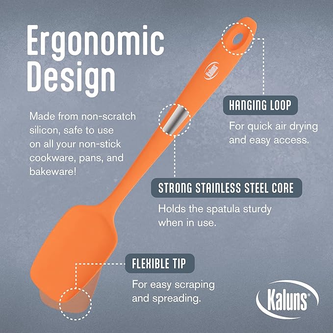 Kaluns Silicone Spatula Set, 4 Rubber Spatulas 600°F Heat Resistant, Nonstick - Image 5
