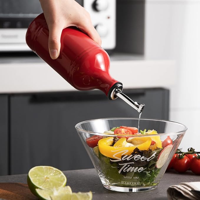 Sweejar Ceramic Olive Oil Dispenser Bottle, Opaque Oil Cruet Protects to Reduce - Image 4